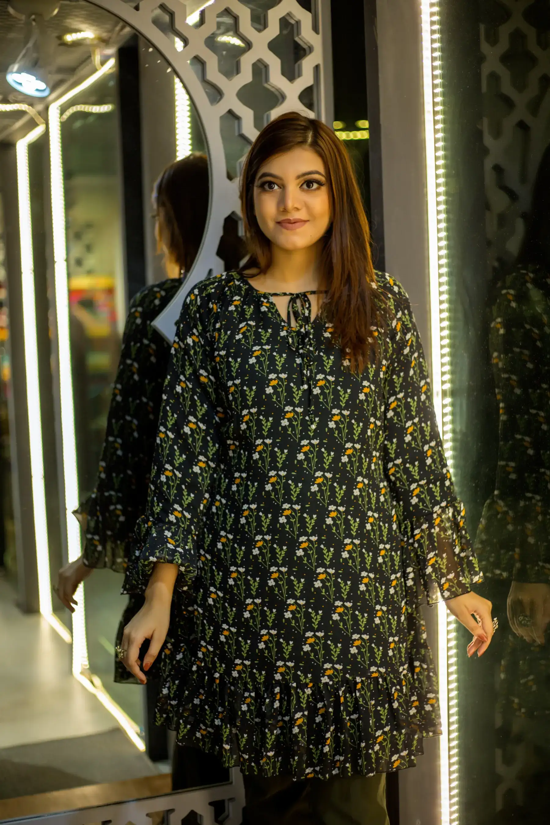 Printed Top - BLACK