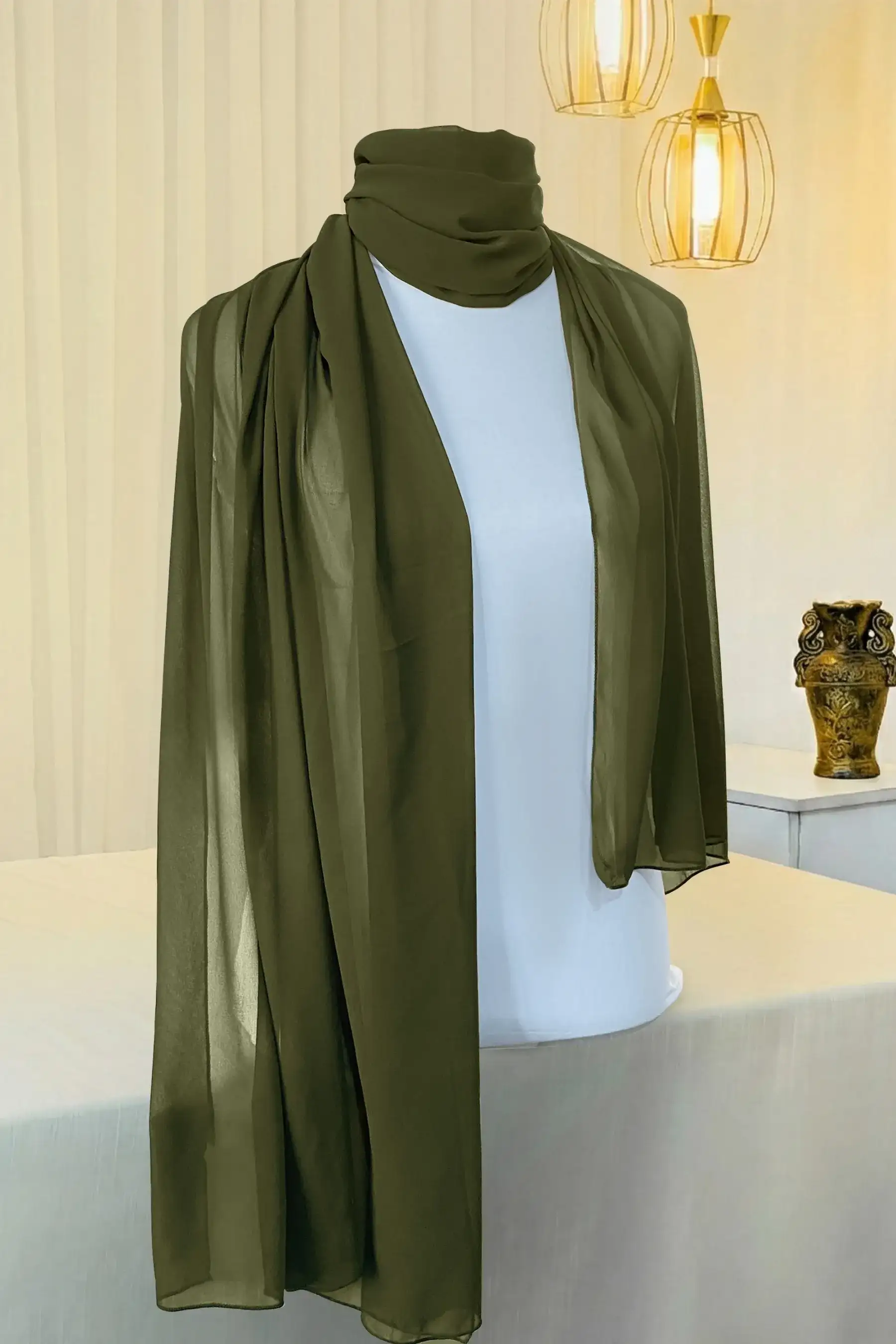 Moss Green – Georgette Scarf