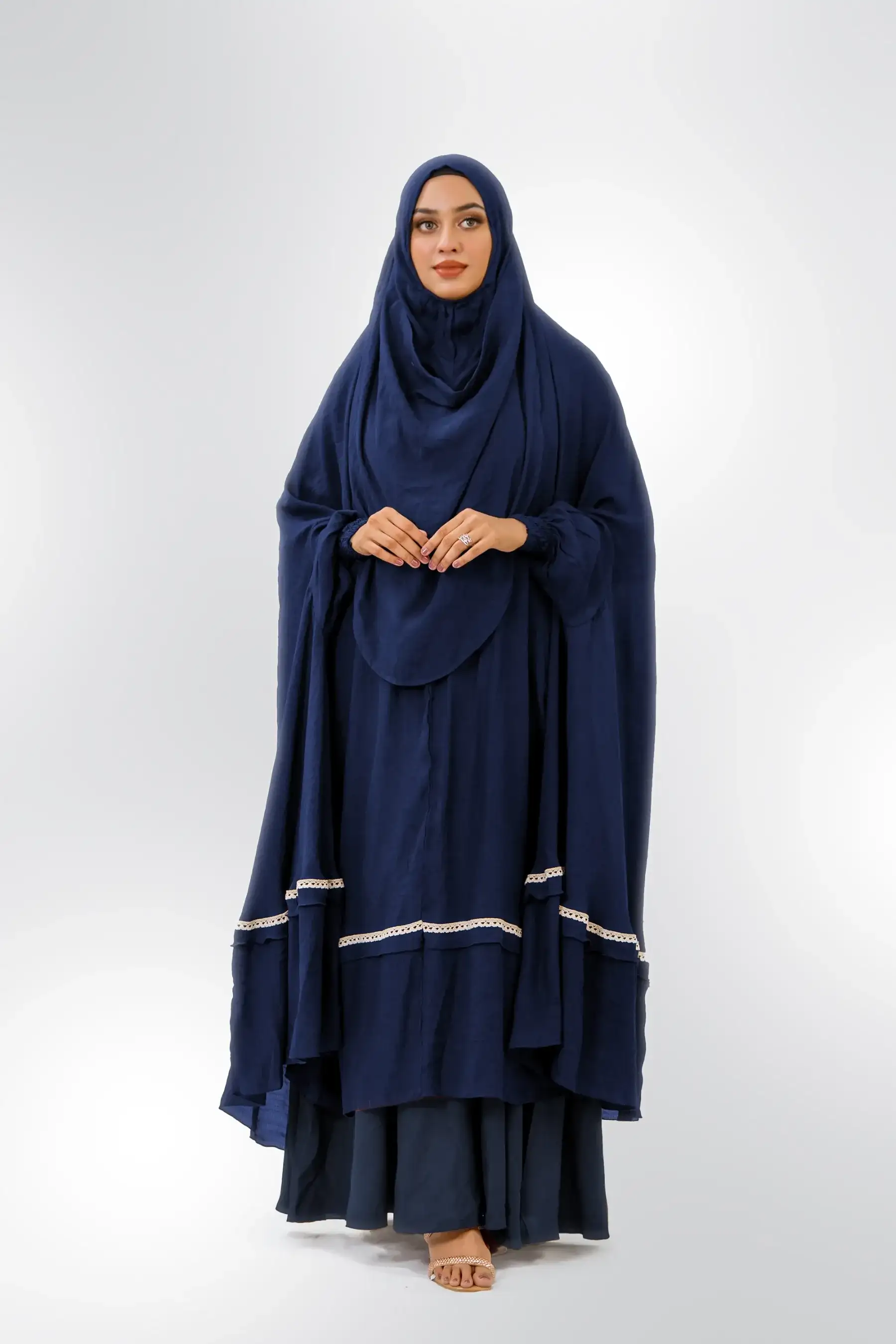 Lace Khimar - Navy