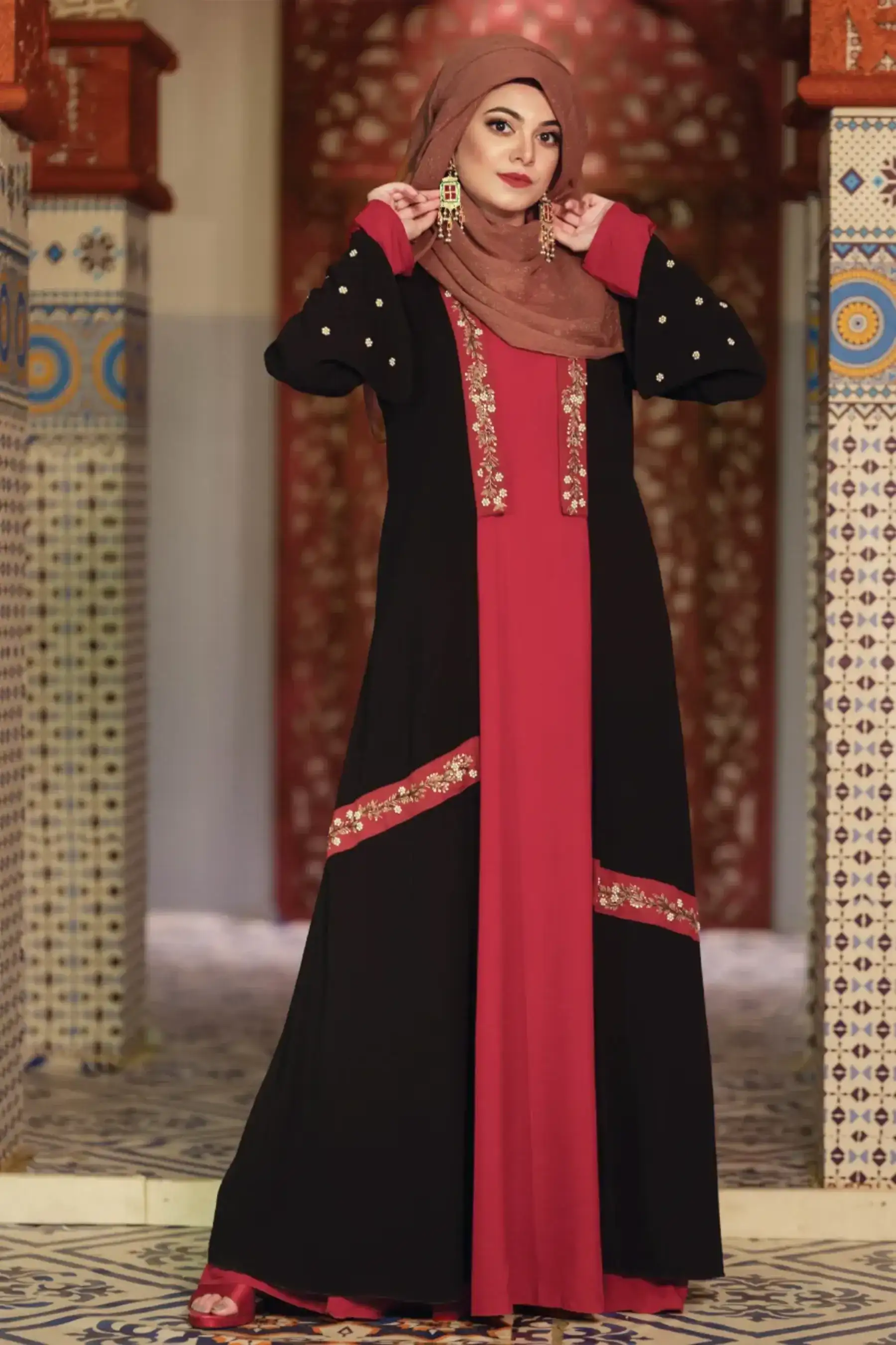 Moroccan Kimono - MAROON