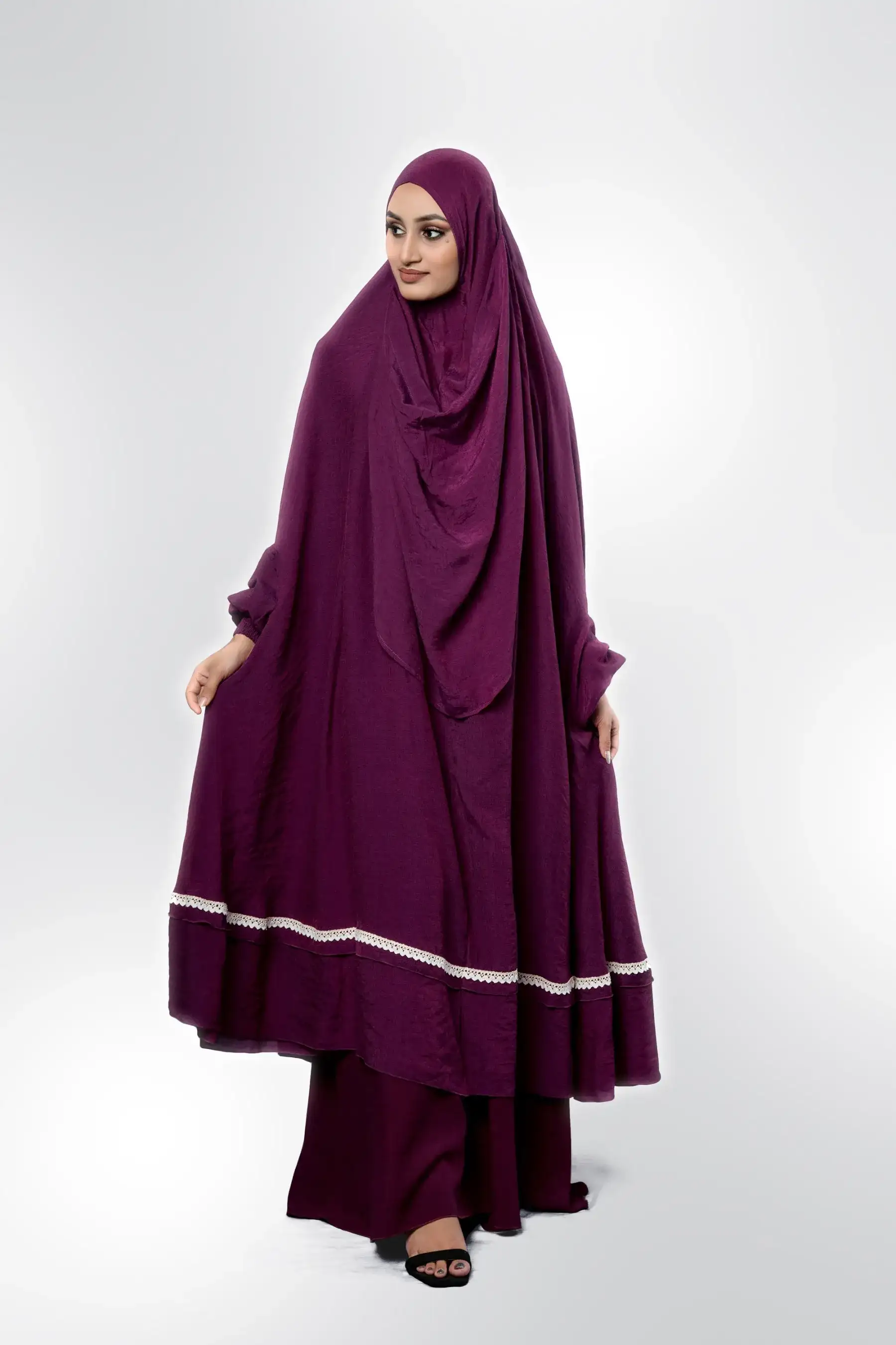 Lace Khimar - Purple