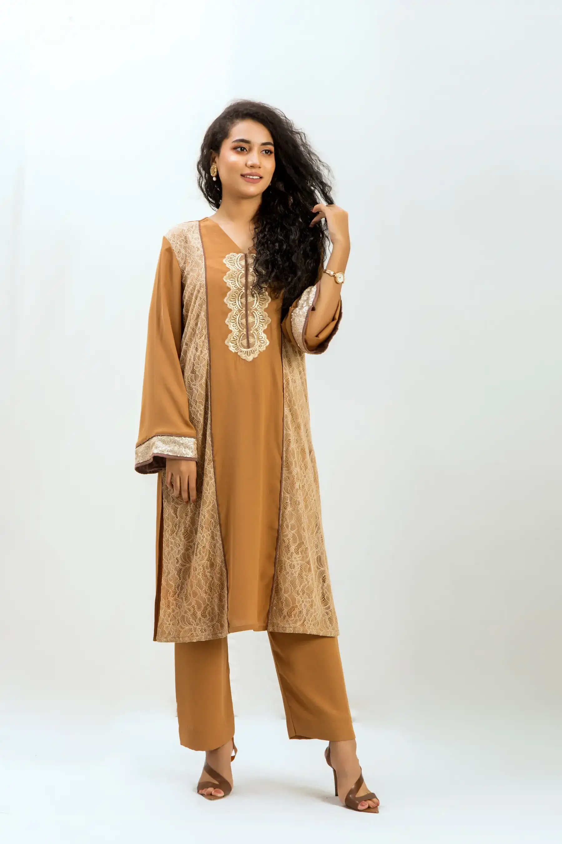 Lace co-ord set- Beige