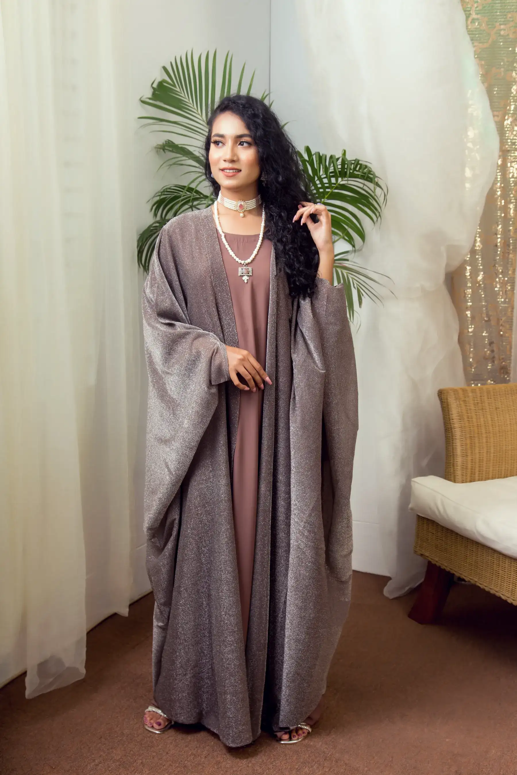 Moonlight Knot ABAYA - COFFEE