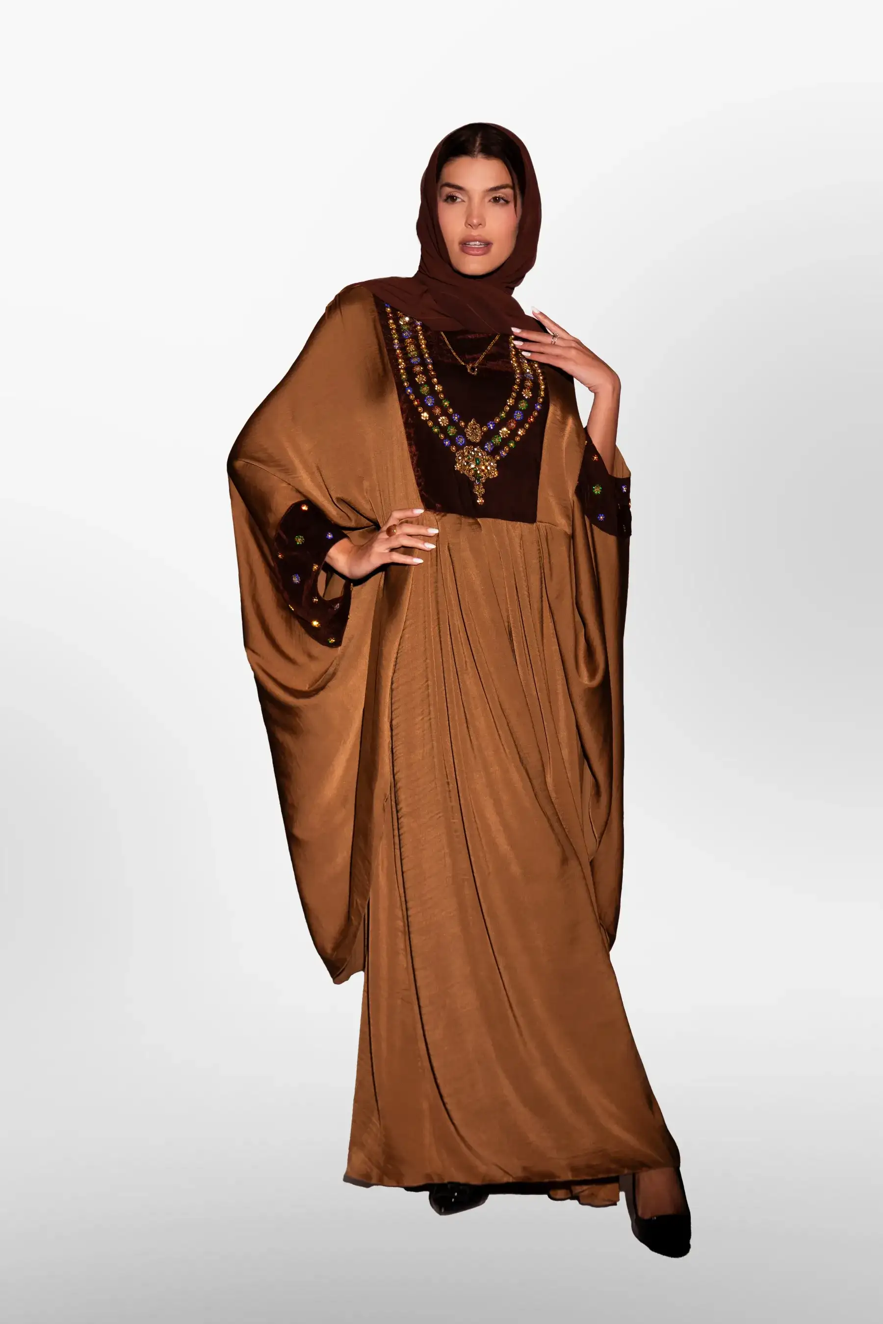 Jewelry Abaya – Coffee
