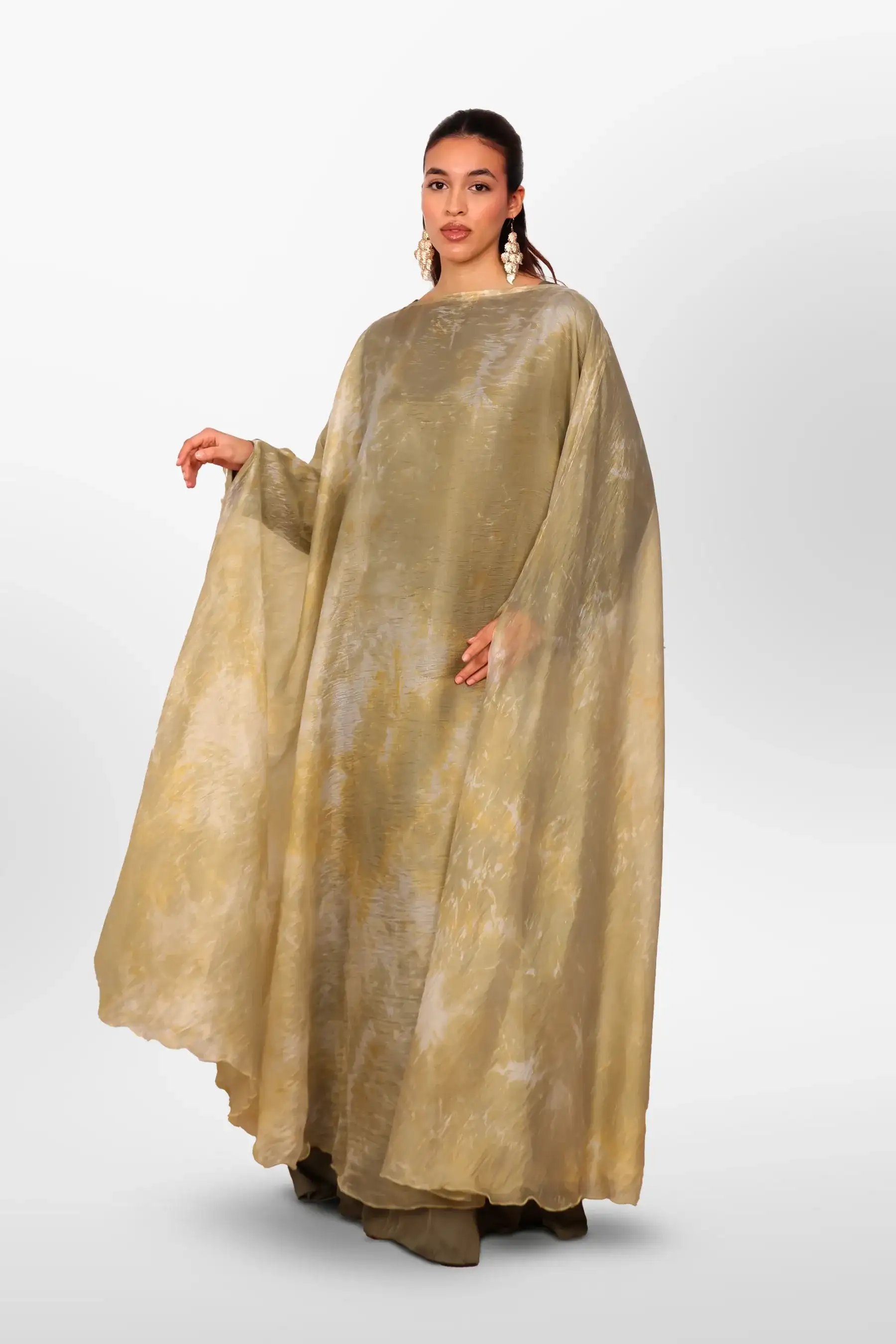 Aurora Cape Gown - Moss Green