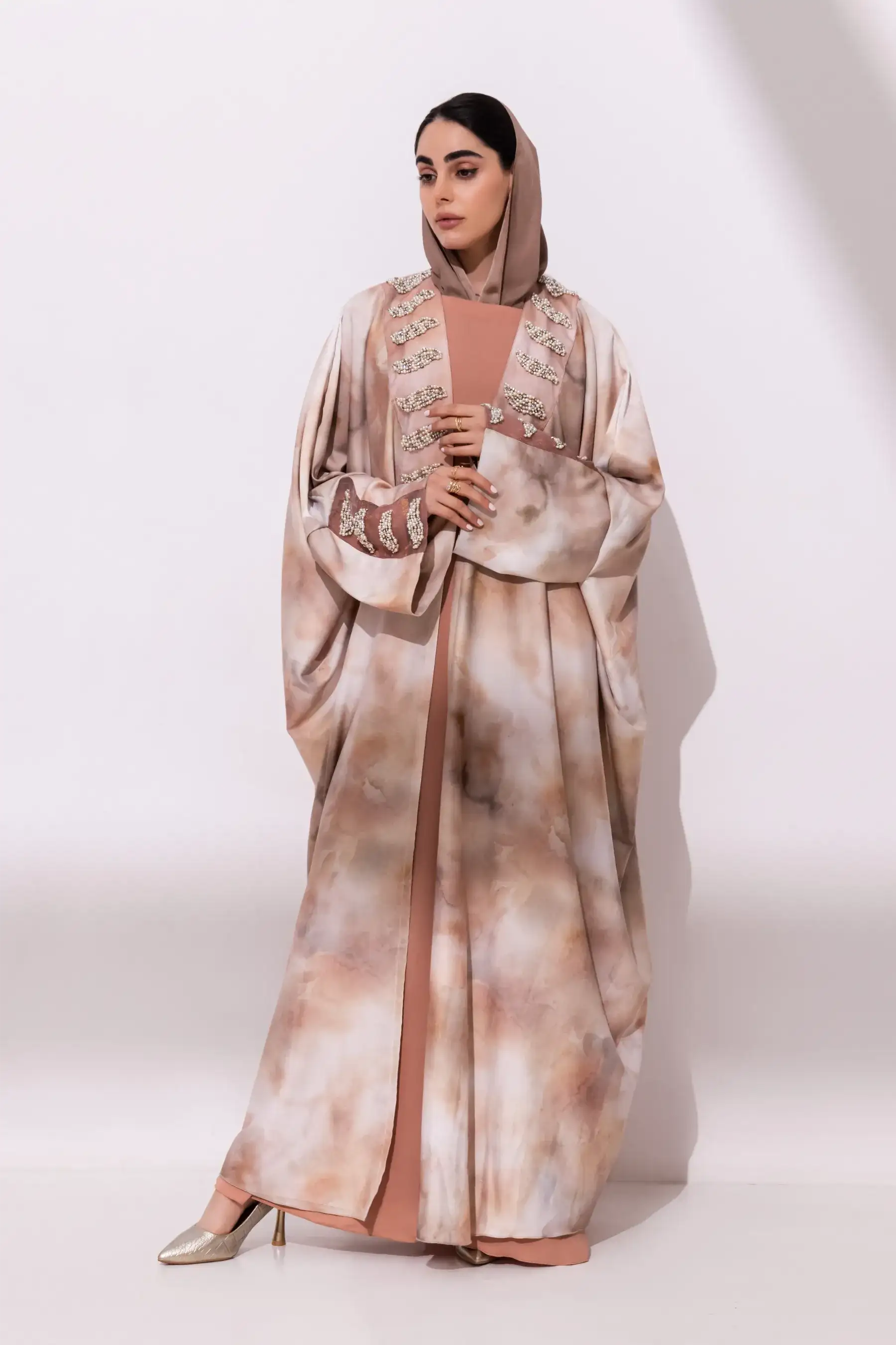 Ember knot Abaya - Peach